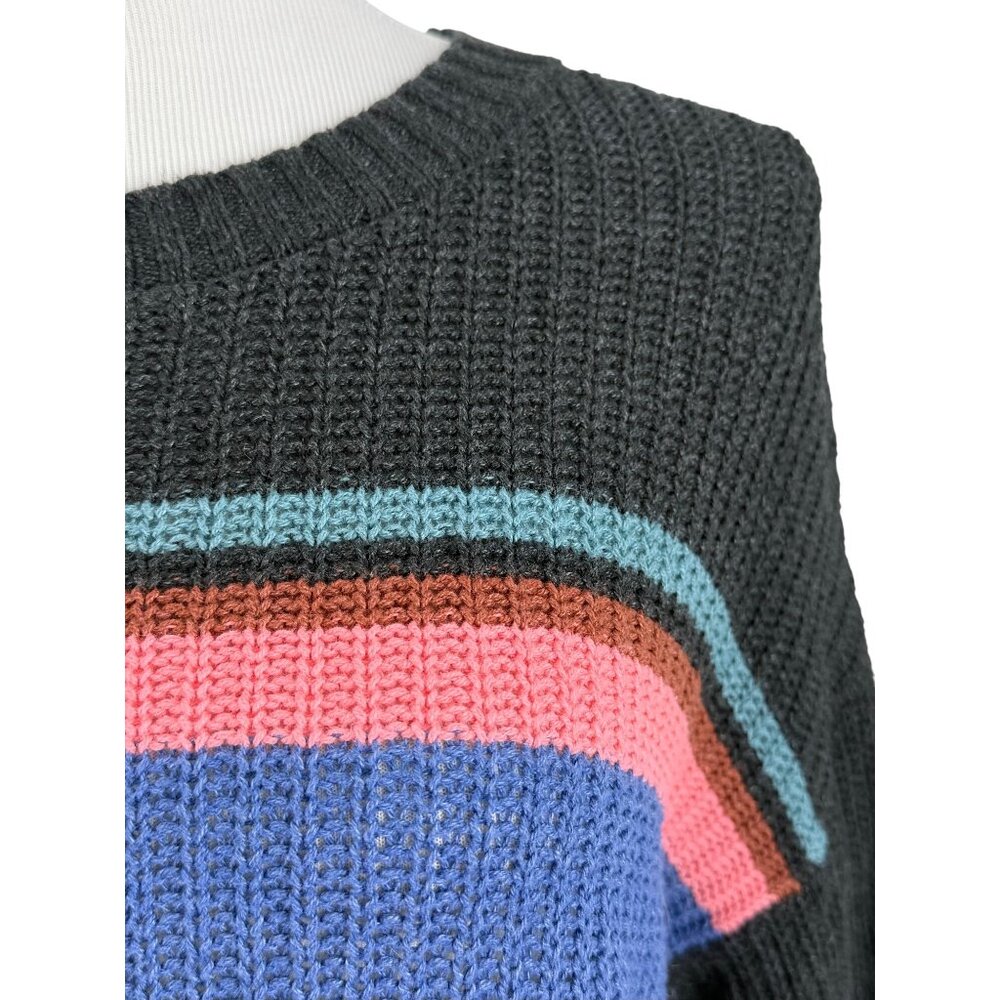 AE Cozy Relaxed Fit Striped Knit Sweater | Retro 90s Casual Soft Grunge Preppy - Picture 6 of 16